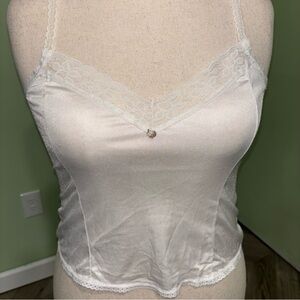 Vintage White Satin Lace Camisole Unbranded Made In USA Coquette Women’s Sz 40